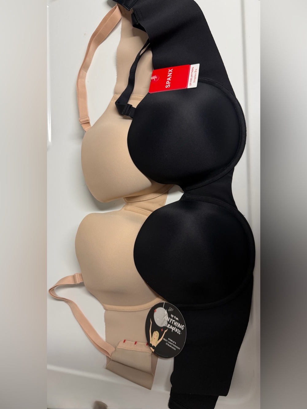 2 SPANX Black and Beige Bra - 36D